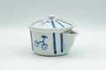Japanese Houhin - Striped Blue White Porcelain Arita-yaki Teapot - 125ml - Tezumi