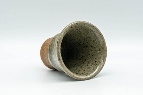 Japanese Teacup - Olive Green Glazed Ribbed Guinomi - 55ml - Tezumi