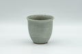 Tezumi — Japanese Teacup - Grey and White Hakeme Guinomi - 65ml — front view from another angle