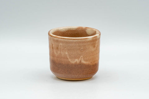 Tezumi — Japanese Teacup - Beige Tsutsu-gata Hagi-yaki Guinomi - 50ml — front view from another angle
