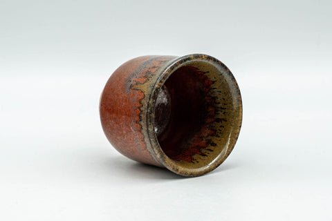 Japanese Teacup - Red Brown Drip-Glazed Guinomi - 45ml - Tezumi