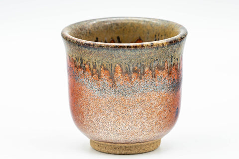 Japanese Teacup - Red Brown Drip-Glazed Guinomi - 45ml - Tezumi