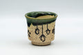 Japanese Teacup - Floral Green Oribe-yaki Guinomi - 60ml - Tezumi