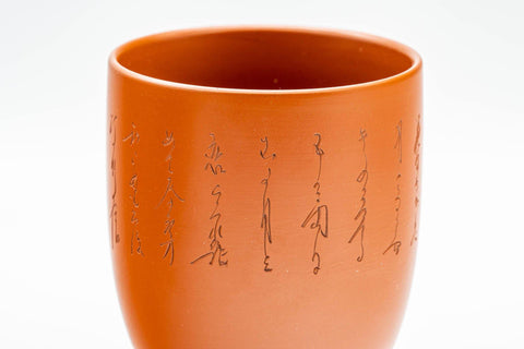 Japanese Teacups - Set of 4 Calligraphy Tokoname-yaki Yunomi - 125ml - Tezumi