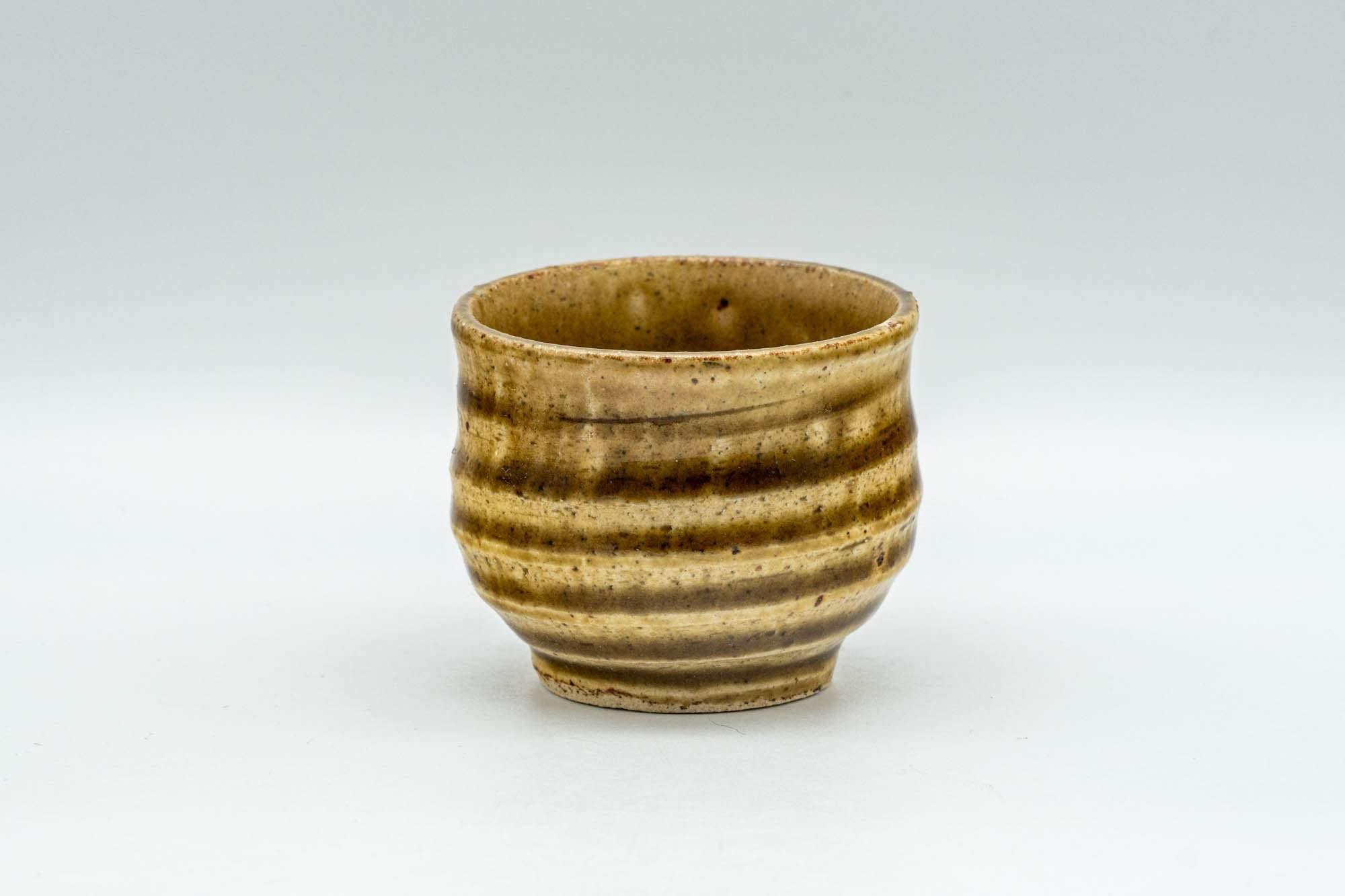 Japanese Teacup - Yellow Glazed Spiral Guinomi - 60ml - Tezumi