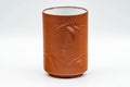 Japanese Teacups - Pair of Bamboo Striped White Glazed Tokoname-yaki Meoto Yunomi - Tezumi