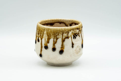 Japanese Teacup - White Honey Drip-Glazed Yunomi - 130ml - Tezumi
