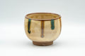 Tezumi — Japanese Teacup - Brown and Blue Striped Drip-Glazed Yunomi - 190ml — front view from another angle