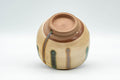 Tezumi — Japanese Teacup - Brown and Blue Striped Drip-Glazed Yunomi - 190ml — top-down view of the interior