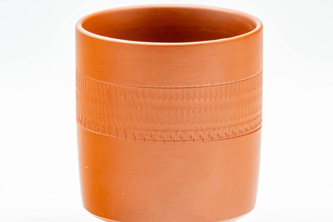 Japanese Teacups - Set of 4 Checkered Striped Tokoname-yaki Yunomi - 120ml - Tezumi