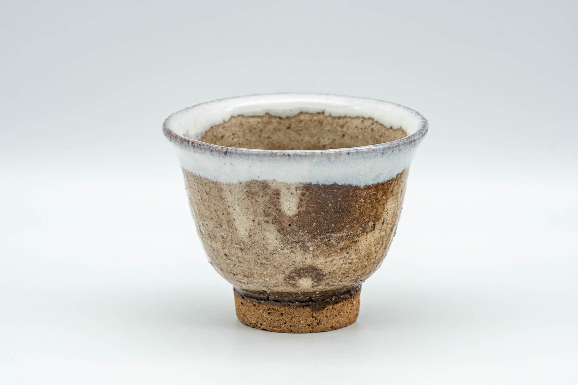 Japanese Teacup - Brown White Drip-Glazed Hagi-yaki Yunomi - 125ml - Tezumi
