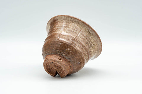 Tezumi — Japanese Teacup - Brown and Milky White Hagi-yaki Yunomi - 100ml — top-down view of the interior