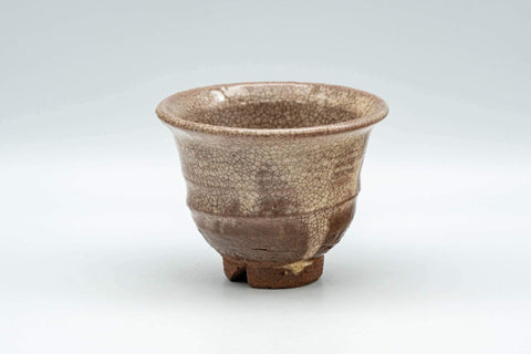 Tezumi — Japanese Teacup - Brown and Milky White Hagi-yaki Yunomi - 100ml — front view from another angle