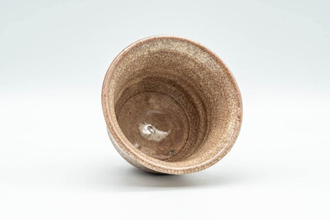 Tezumi — Japanese Teacup - Brown and Milky White Hagi-yaki Yunomi - 100ml — three-quarter view