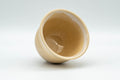 Tezumi — Japanese Teacup - Beige White Drip-Glazed Hagi-yaki Yunomi  - 90ml — three-quarter view