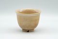 Tezumi — Japanese Teacup - Beige White Drip-Glazed Hagi-yaki Yunomi  - 90ml — front view from another angle