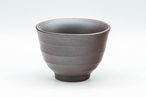 Tezumi — Japanese Teacups - Set of 3 White Spiral Banko-yaki Yunomi - 90ml — three-quarter view