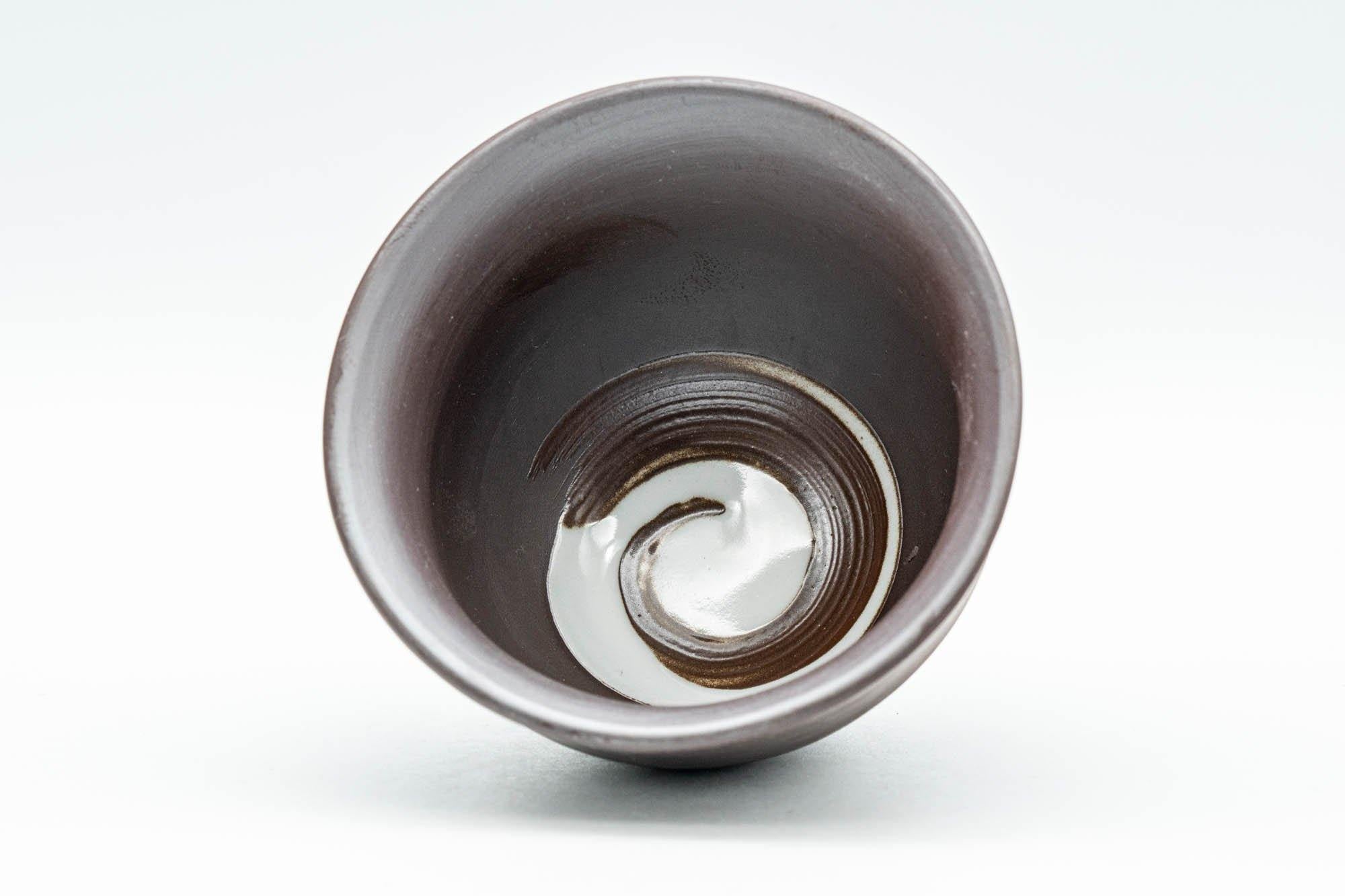 Japanese Teacups - Set of 3 White Spiral Banko-yaki Yunomi - 90ml - Tezumi