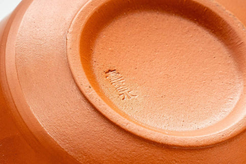 Japanese Teacups - Set of 4 Bamboo Engraved Tokoname-yaki Red Shudei Yunomi - 130ml - Tezumi