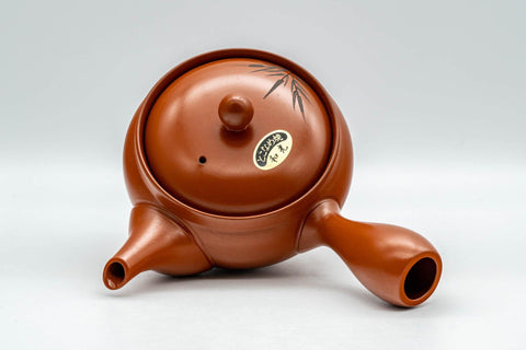 Japanese Kyusu - Engraved Bamboo Tokoname-yaki Teapot - 250ml - Tezumi