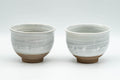 Japanese Teacups - Pair of Grey and White Glazed Spiral Yunomi - 180ml - Tezumi