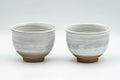 Japanese Teacups - Pair of Grey and White Glazed Spiral Yunomi - 180ml - Tezumi