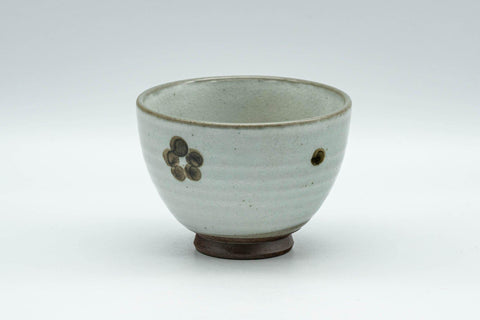 Tezumi — Japanese Teacup - Floral Grey Glazed Yunomi - 70ml — front view