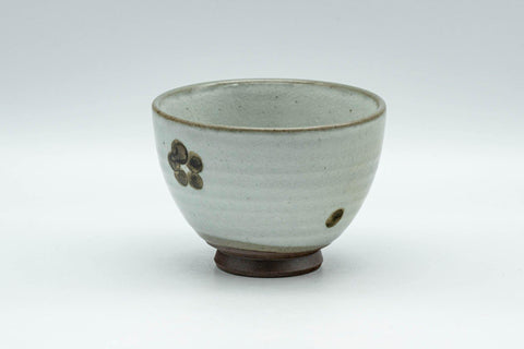 Tezumi — Japanese Teacup - Floral Grey Glazed Yunomi - 70ml — front view from another angle