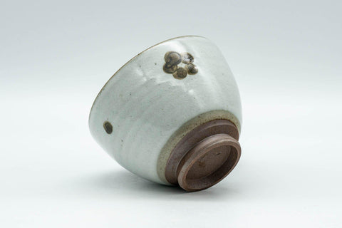Tezumi — Japanese Teacup - Floral Grey Glazed Yunomi - 70ml — top-down view of the interior