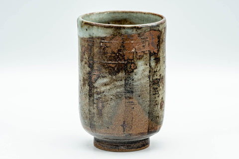 Tezumi — Japanese Teacup - Brown and Grey Patterned Yunomi - 190ml — tipped to show the interior