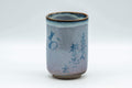 Tezumi — Japanese Teacup - Blue Kanji Hare's Fur Glazed Yunomi - 170ml — front view from another angle