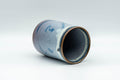 Tezumi — Japanese Teacup - Blue Kanji Hare's Fur Glazed Yunomi - 170ml — three-quarter view