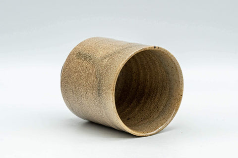 Tezumi — Japanese Teacup - Beige Textured Hagi-yaki Yunomi - 110ml — three-quarter view