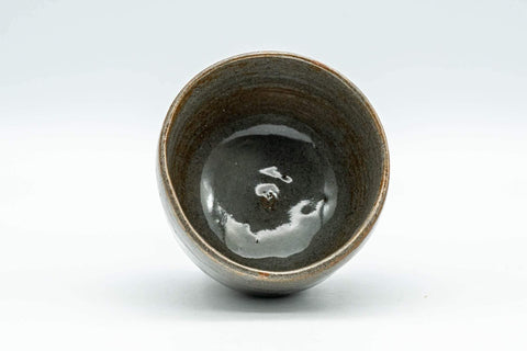 Tezumi — Japanese Teacup - Olive Green Grey Wabi-Sabi Yunomi - 75ml — three-quarter view