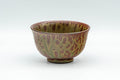 Japanese Teacup - Green Ash Glazed Tokoname-yaki Yunomi - 80ml - front view of the tulip-shaped teacup with green ash glaze