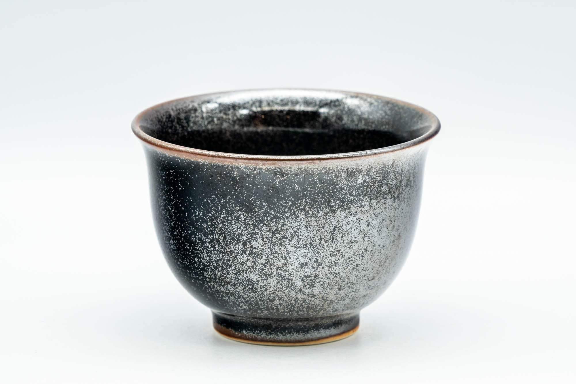 Japanese Teacups - Pair of Shiny Black Glazed Yunomi - 100ml - Tezumi