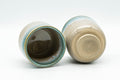 Japanese Teacups - Pair of Turquoise Drip-Glazed Agano-yaki Yunomi - 110ml - Tezumi