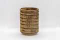 Japanese Teacup - Green Glazed Tsutsu-gata Yunomi - 120ml - another side view of the spiraling body