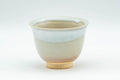 Japanese Teacup Set - 椿窯, 天鵬山 Tsubaki Kiln - 5 Beige and White Glazed Hagi-yaki Yunomi in Wooden Box - 75ml - Tezumi