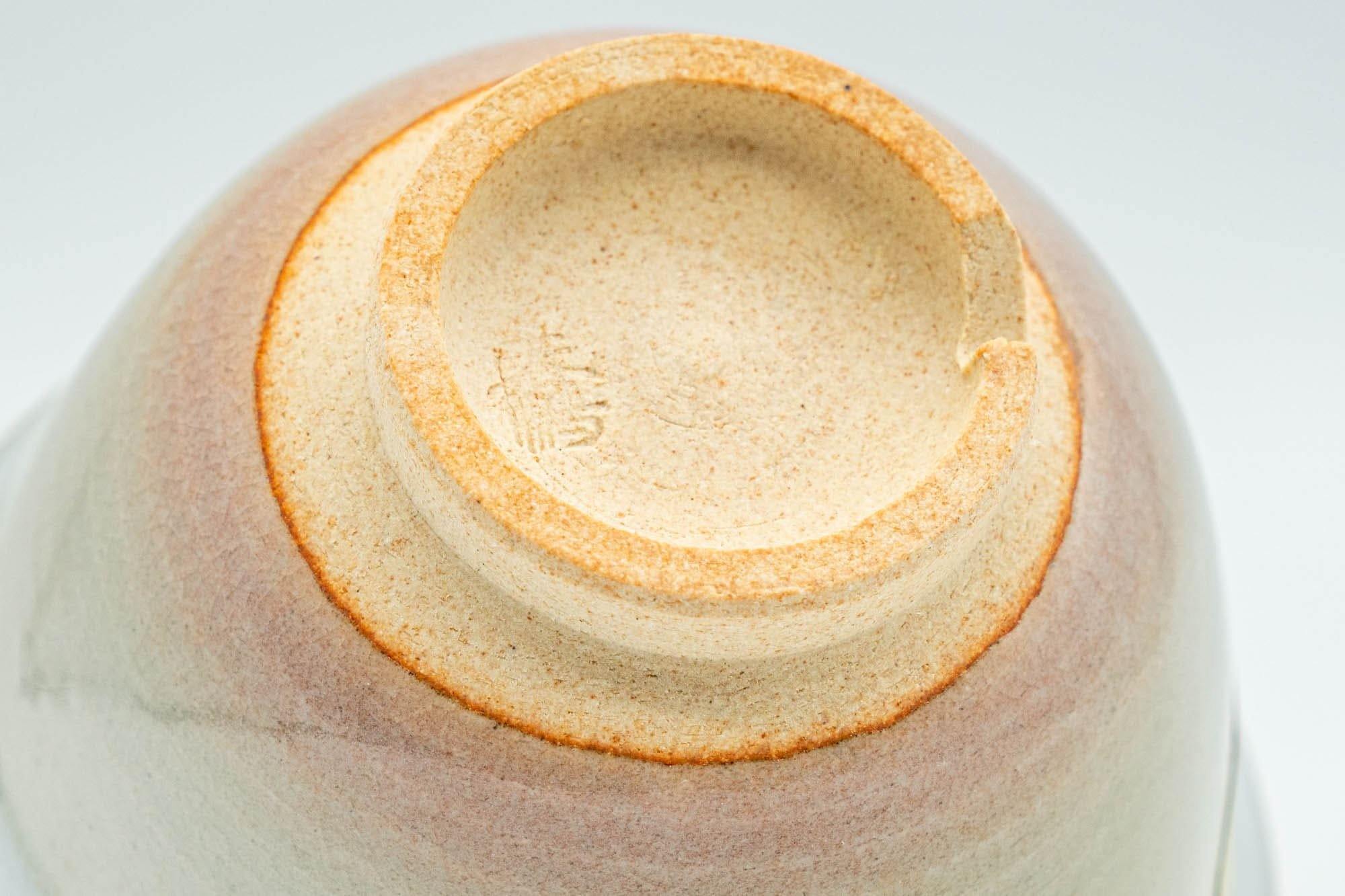 Japanese Teacup Set - 椿窯, 天鵬山 Tsubaki Kiln - 5 Beige and White Glazed Hagi-yaki Yunomi in Wooden Box - 75ml - Tezumi