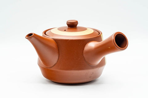 Japanese Tea Set - Mountainous Tokoname-yaki Debeso Kyusu Teapot with 5 White Inner Glazed Yunomi Teacups - Tezumi