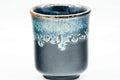 Japanese Teacup - Jet Black Hare's Fur Drip Glazed Guinomi - 60ml - Tezumi