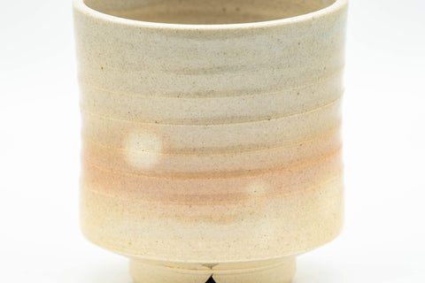 Japanese Teacup - Beige Pink Gohonte Hagi-yaki Spiraling Yunomi - 150ml - Tezumi