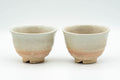 Japanese Teacups - Pair of Beige Pink Weathered Hagi-yaki Yunomi - 90ml - Tezumi