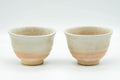 Japanese Teacups - Pair of Beige Pink Weathered Hagi-yaki Yunomi - 90ml - Tezumi