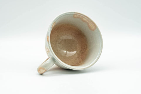 Japanese Teacup - Beige Gohonte Hagi-yaki Handled Yunomi - 140ml - Tezumi