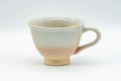 Japanese Teacup - Beige Gohonte Hagi-yaki Handled Yunomi - 140ml - Tezumi