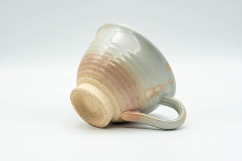 Japanese Teacup - Beige Gohonte Hagi-yaki Handled Yunomi - 140ml - Tezumi