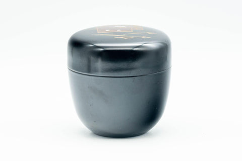 Japanese Natsume - Black Motifs Urushi Lacquer Matcha Tea Caddy - 100ml - Tezumi