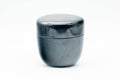 Tezumi — Japanese Natsume - Floral Geometric Black Lacquer Matcha Tea Caddy - 100ml — top-down view showing the interior